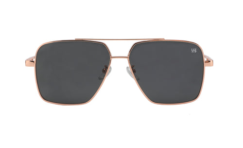 Jacques Rose Gold Frame Black Lens