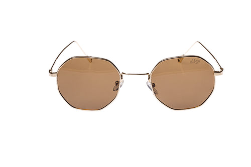 Bundu Tea Lens and gold Frame sunglasses