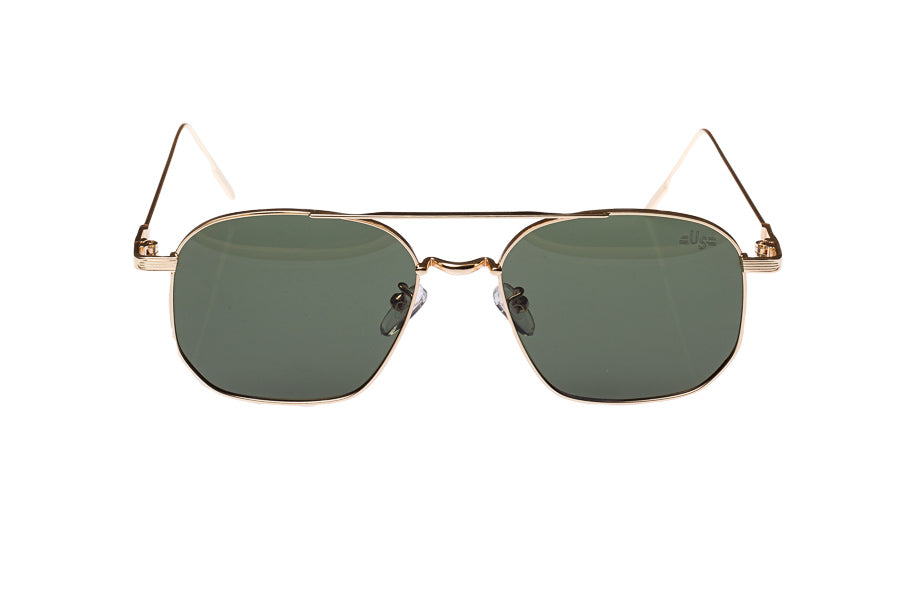 Andre Gold Frame and Green Lens sunglasses