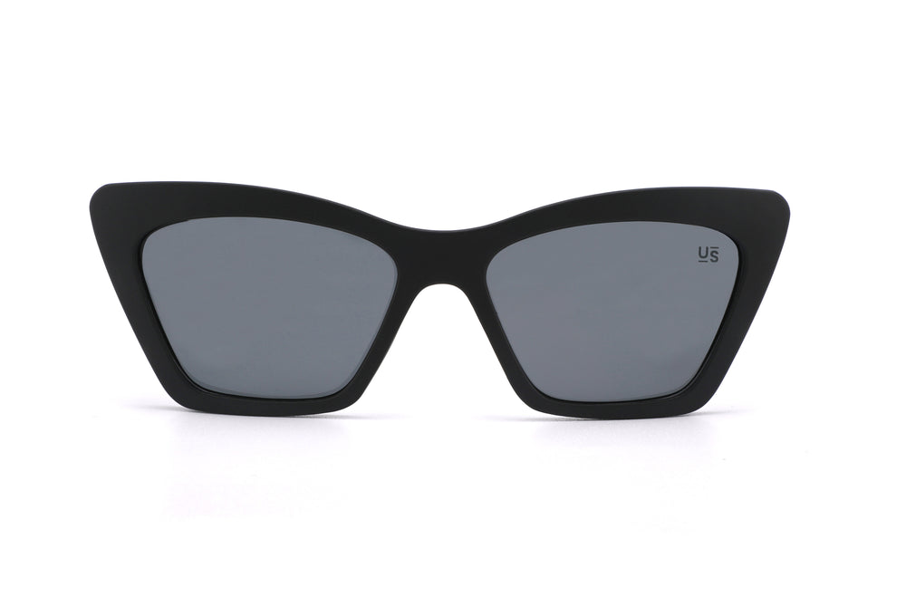 Margaret  Matt Black Frame & Dark Grey Lens