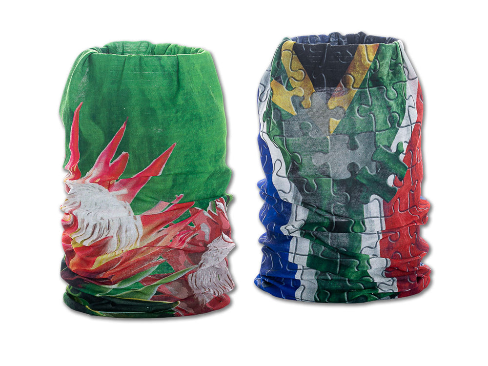 Protea & Puzzle Flag Tubular Scarf (2 PACK) - Urban Supply SA